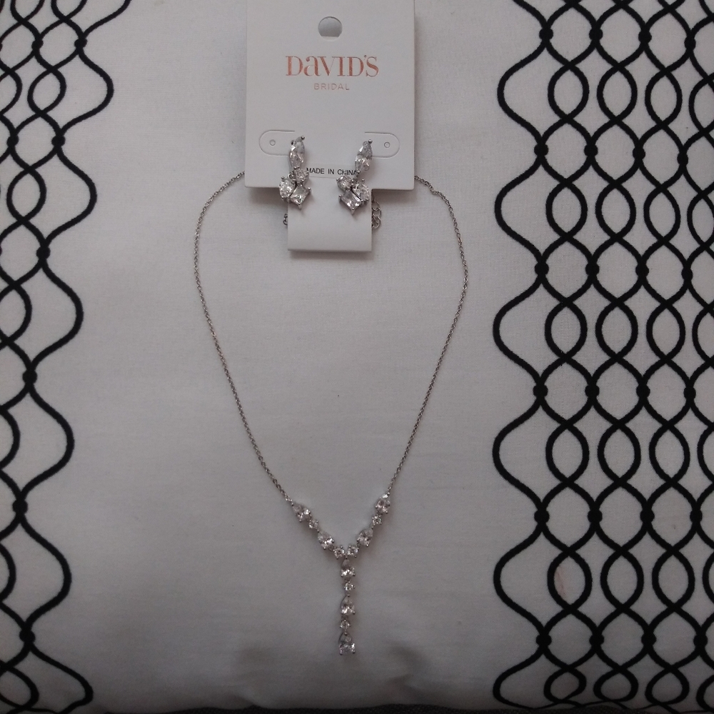 Davids bridal necklace and earrings set